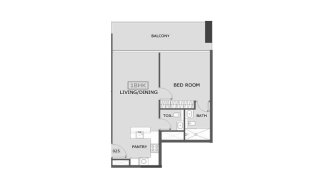 Apartment floor plan, 1 bedroom in Coventry 2 No. 11018
